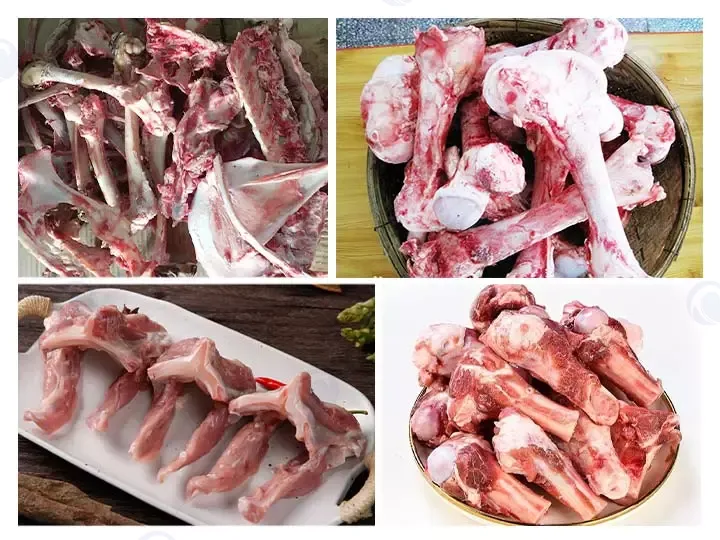 Poultry bones and livestock bones